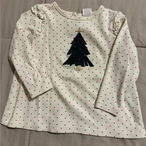 Starting Out Cream Long-Sleeve Top with Red Dots & Green Tree